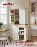 Buffet haut cuisine rangement armoire vaisselier 1786 mm tiroir placards étagères réglables BBK364W02