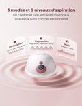 Tire lait électrique M5 mains libres contrôle app 3 modes 9 niveaux téterelle 24 mm rouge lot 2