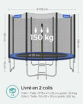 Trampoline extérieur enfant diamètre 183 244 305 366 427 cm filet échelle