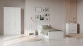 Armoire dressing 3 portes 2 tiroirs 4 niches blanc mat