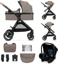 Poussette 3 en 1 ESME avec porte bébé I Size système voyage pliable nouveau né jusqu’à 4 ans beige