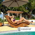 Lot 2 chaises longue bascule bois acacia pliables ergonomiques