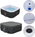 Spa gonflable carré 4 personnes 154 x 154 cm 100 jets chauffage massage 600L intérieur extérieur
