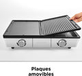 Plancha grill bi zone 1910 cm² plaques inclinées thermostats indépendants inox