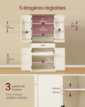 Buffet haut cuisine rangement armoire vaisselier 1786 mm tiroir placards étagères réglables BBK364W02