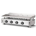 Plancha inox 84x34 cm 4 brûleurs grille réchauffement tiroir graisse