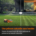Robot tondeuse 500 m2 caméra 4K IA coupe bordures multizone