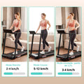Tapis de course pliable 12 km/h affichage LED app support tablette compact maison bureau