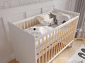 Lit bébé évolutif 120x60 cm bois de pin avec barrière