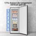 Congélateur armoire CSD208D4E 177L silencieux 39dB acier noir pieds réglables porte réversible