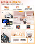 Mini PC A5 Ryzen 7 5825U 16 Go 512 Go SSD Windows 11 Pro WiFi 6 USB C LAN 25G