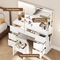 Coiffeuse miroir LED 115x60 cm avec tabouret et 7 tiroirs