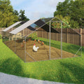 Enclos poulailler 24 m2 acier galvanisé porte coulissante