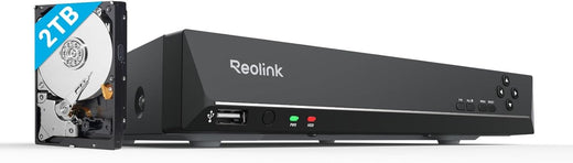 NVR PoE 8 canaux 4K avec disque 2 To compatible caméras 16 MP