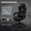 Chaise gaming ergonomique velours coussin lombaire massant repose pieds