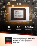 Mini PC A5 Ryzen 7 5825U 16 Go 512 Go SSD Windows 11 Pro WiFi 6 USB C LAN 25G