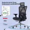 Chaise bureau ergonomique maille appuie tête accoudoirs réglables