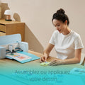 Machine découpe textile papier cuir carton personnalisations blanche