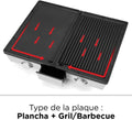 Plancha grill bi zone 1910 cm² plaques inclinées thermostats indépendants inox
