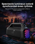 Enceinte Bluetooth 140 W stéréo BassUp 20 h IPX7 lumières RGB