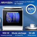 Mini lave vaisselle comptoir 5+1 programmes réservoir 5 L contrôle tactile écran LED blanc noir