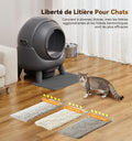 Litière chat autonettoyante 65 L anti fuites anti odeur contrôle appli