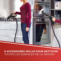 Nettoyeur vapeur 4 bars autonomie illimitée recharge continue avec accessoires