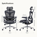 Chaise bureau ergonomique Doro C300 accoudoirs 3D soutien lombaire dynamique dossier réglable noir