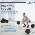 Ensemble haltères musculation 3 en 1 60 kg avec barre longue et curl