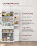 Buffet haut cuisine 182 cm avec tiroir placards étagères réglables blanc