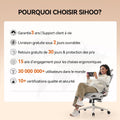 Chaise bureau ergonomique maille support lombaire accoudoirs relevables gris blanc