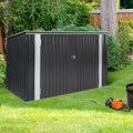Abri de jardin métal verrouillable multi rangement stockage vélos outils poubelles