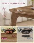 Table salle à manger plateau extensible charge 120 kg marron miel