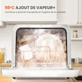 Lave vaisselle comptoir mini 6 programmes vapeur bébé fruits sans plomberie départ différé stockage 72 h blanc