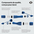 Câble charge EV type 2 Schuko 37 kW monophasé 8A 16A affichage numérique longueur 10 m