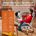 Chaise bureau ergonomique maille support lombaire accoudoirs relevables gris blanc