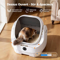 Litière chat autonettoyante ouverte grande capacité contrôle app sécurité anti odeur multi chats