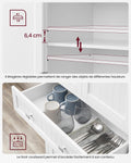 Buffet haut cuisine 182 cm avec tiroir placards étagères réglables blanc