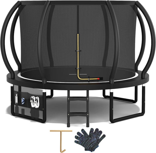 Trampoline extérieur 228 305 366 427 cm filet sécurité charge 150 kg