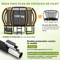 Trampoline extérieur 228 305 366 427 cm filet sécurité charge 150 kg