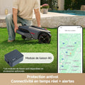 Robot tondeuse 800 m2 IA LiDAR 3D coupe bordures 5 cm sécurité animaux
