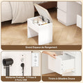 Coiffeuse miroir LED 115x60 cm avec tabouret et 7 tiroirs