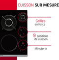 Plaque de cuisson induction et gaz 4 foyers 3400W 4600W encastrement 56x49 cm