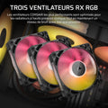 Refroidisseur liquide CPU écran LCD 3 ventilateurs RGB noir