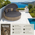 Bain de soleil modulable résine tressée pare soleil coussins inclus