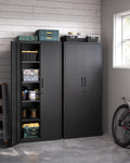 Armoire rangement acier 5 niveaux 40x80x180 cm portes doubles serrure