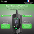 Chargeur voiture électrique 3,7 kW 6 m écran LCD départ différé câble type 2
