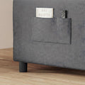 Fauteuil chauffeuse 1 place 3 en 1 convertible lit coussin sac gris foncé