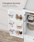 Buffet haut cuisine 182 cm avec tiroir placards étagères réglables blanc