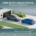 Borne recharge véhicule électrique 7kW app câble type 2 10 m RFID RCD type B IP54